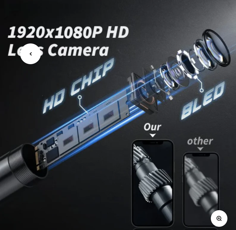 Waterproof Endoscope Camera with Light for iOS & Android Inspection