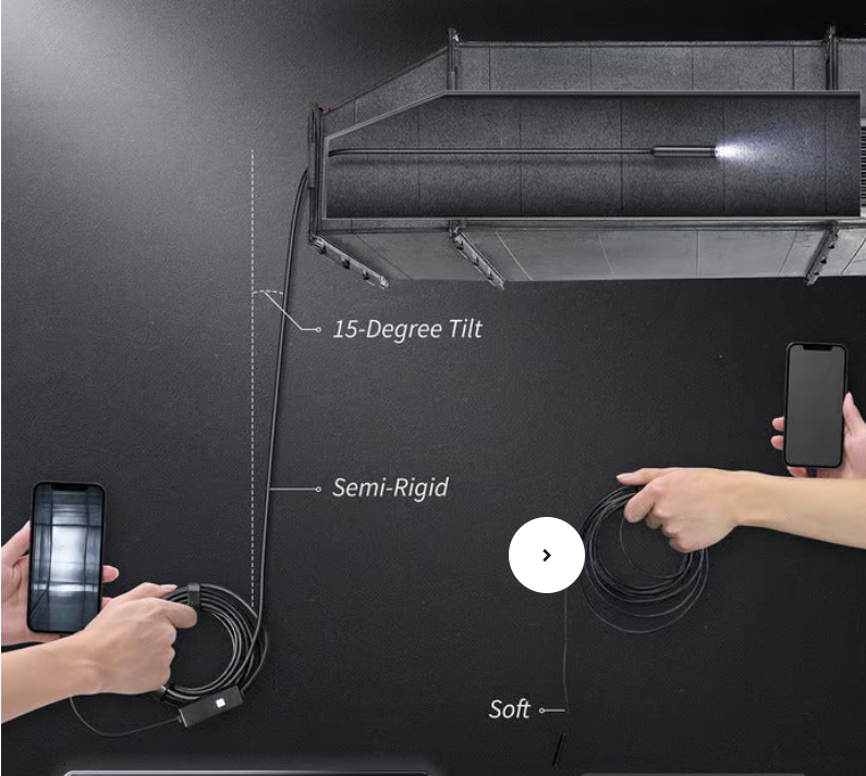 Waterproof Endoscope Camera with Light for iOS & Android Inspection